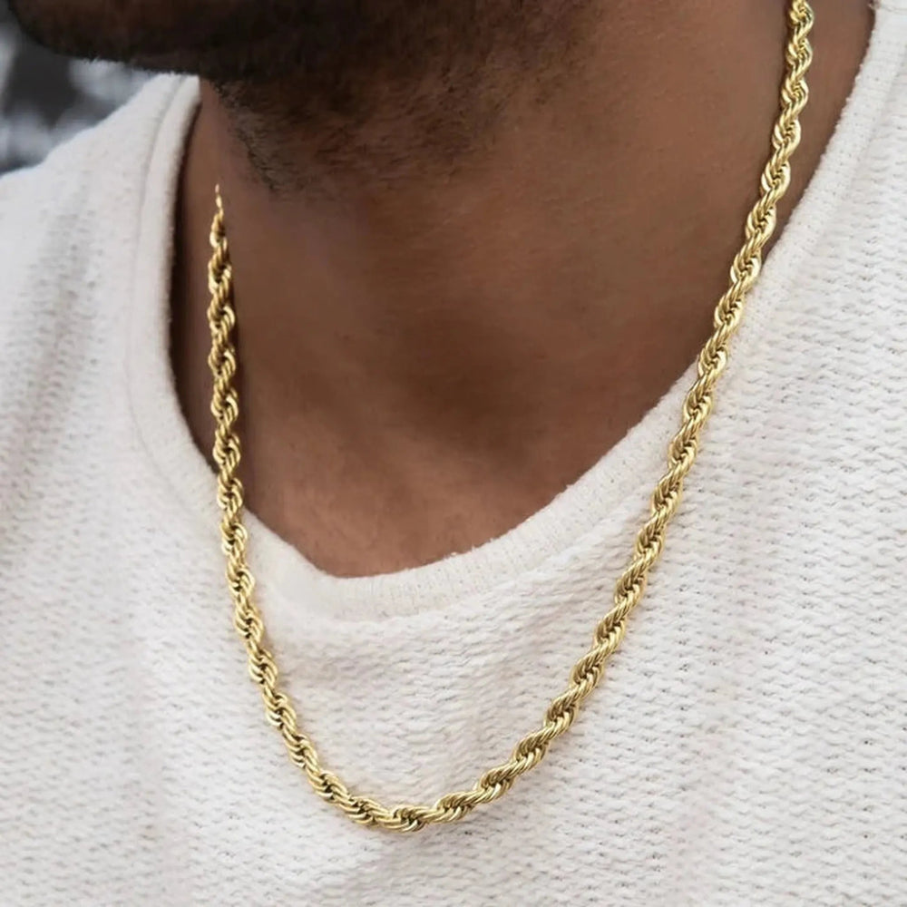 6mm Gold Rope Chain - iceandgold