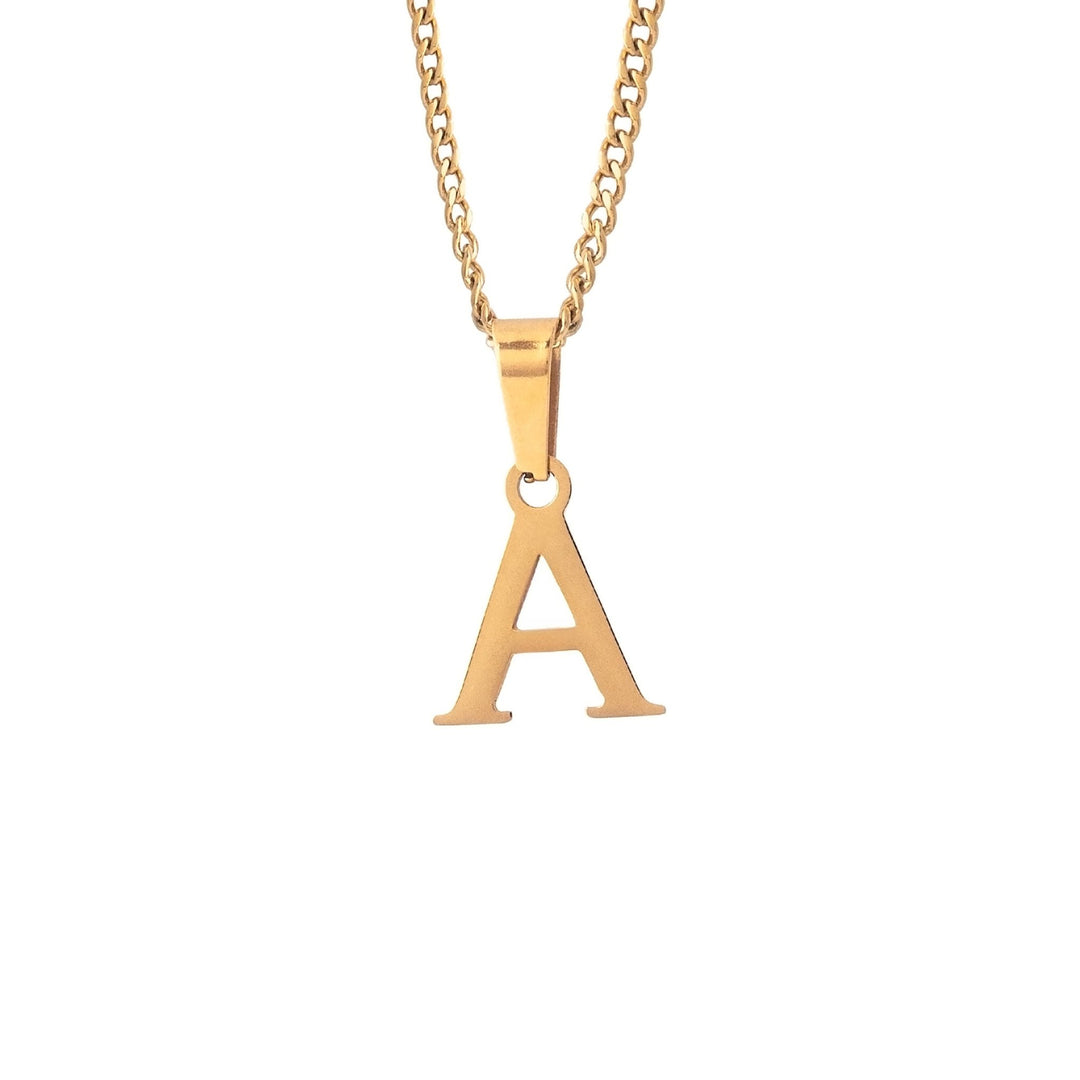 Gold Letter Pendant with Cuban Chain - iceandgold