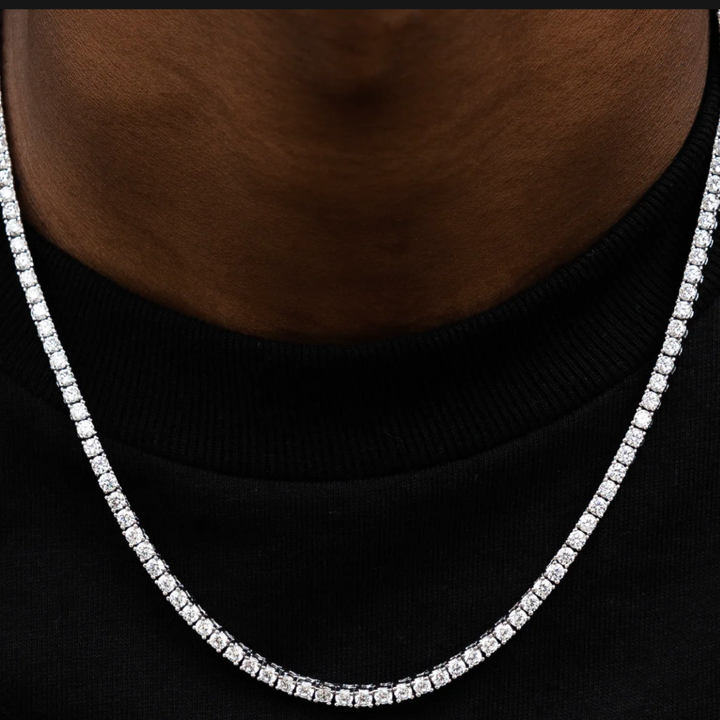 3mm White Gold Tennis Necklace