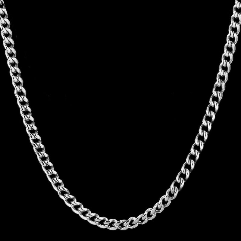 6mm White Gold Cuban Link Chain - iceandgold