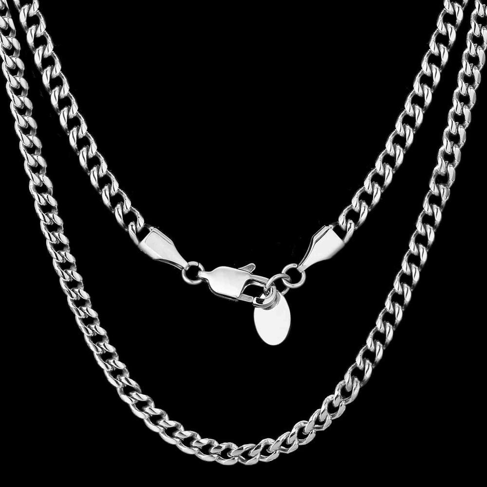 6mm White Gold Cuban Link Chain - iceandgold