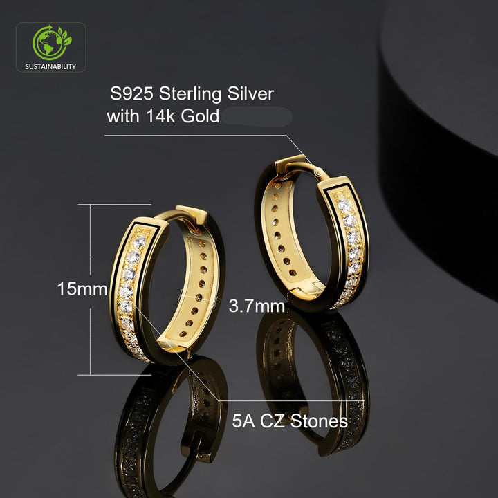 Gold Iced Out Mini Hoop Earrings