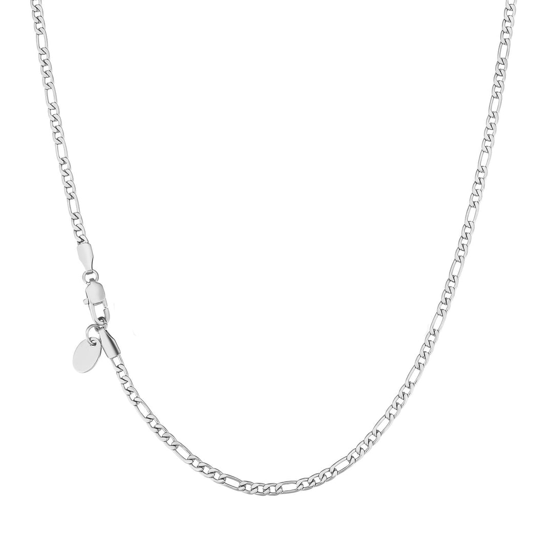 3mm White Gold Figaro Chain - iceandgold