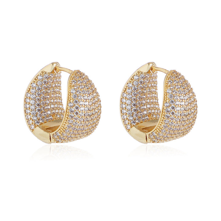 Ice & Gold Huggie Hoop Earrings