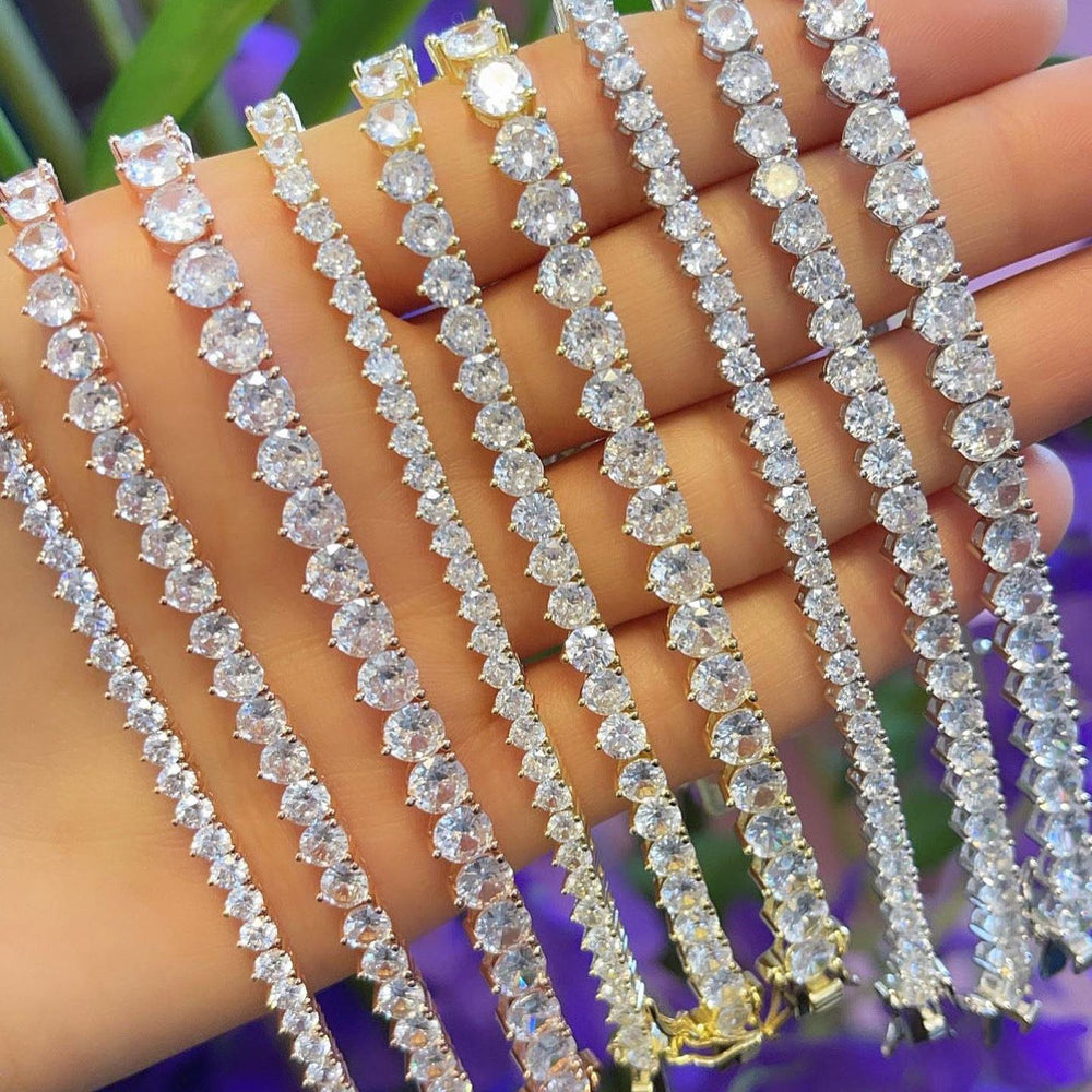 4mm Three Prong Tennis Bracelet - iceandgold