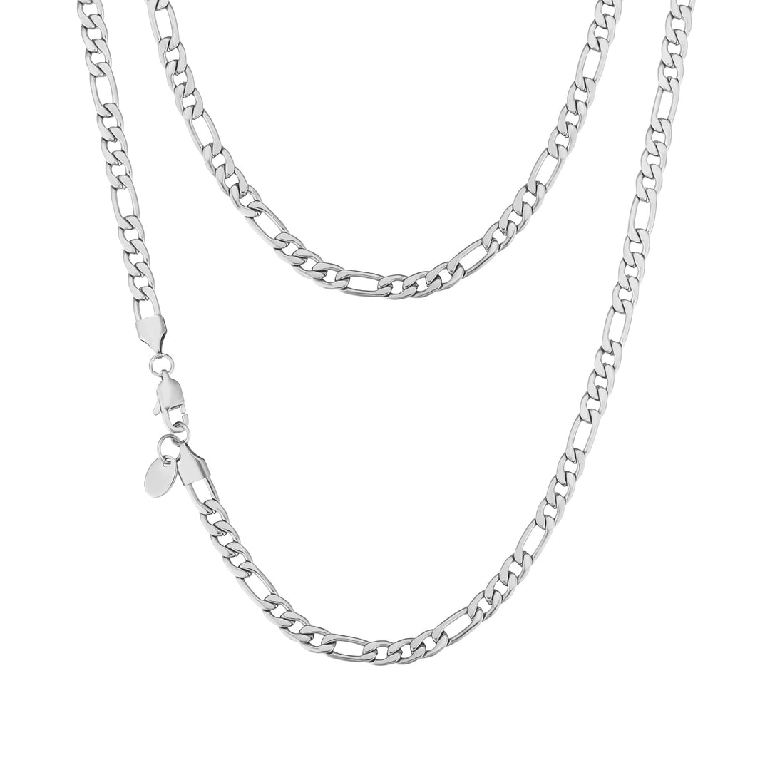 5mm White Gold Figaro Chain - iceandgold
