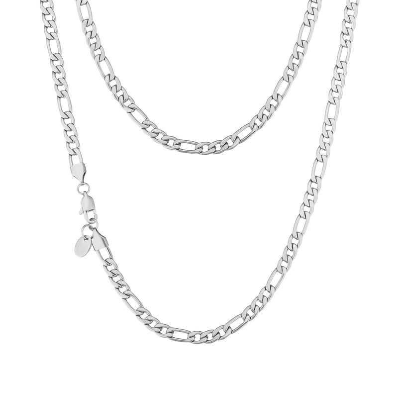 5mm White Gold Figaro Chain - iceandgold