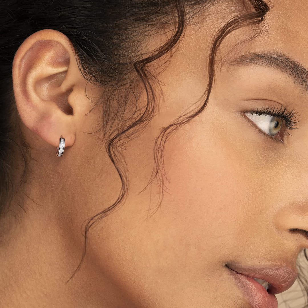 Gold Iced Out Mini Hoop Earrings