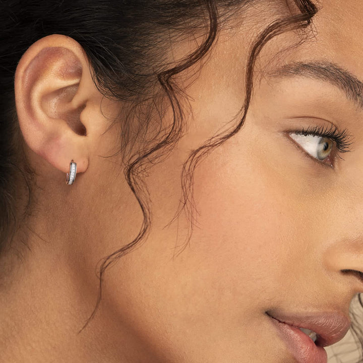 Gold Iced Out Mini Hoop Earrings