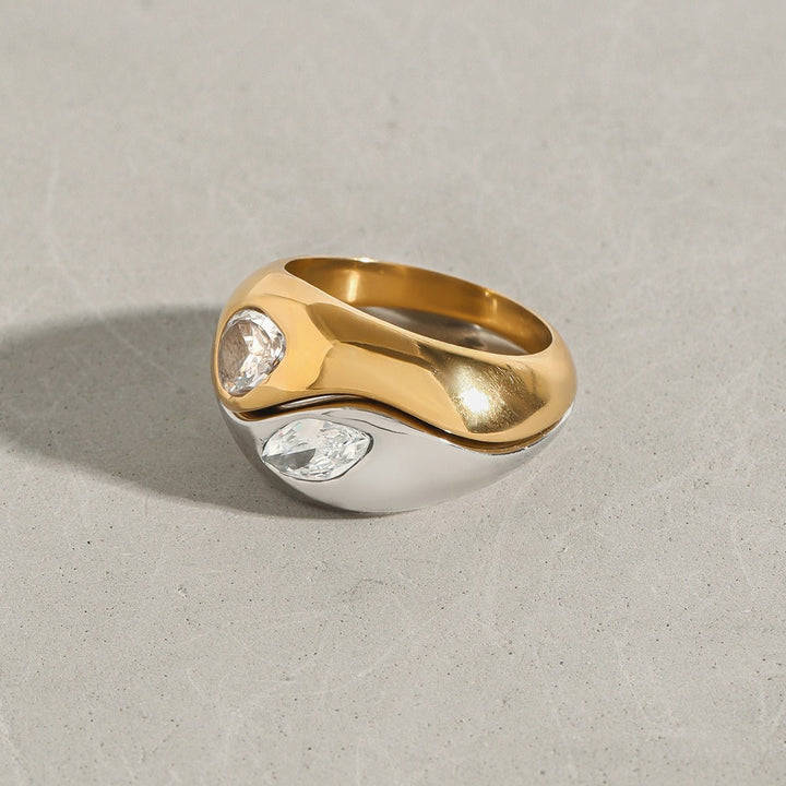Double Mixed Metal Ring - iceandgold
