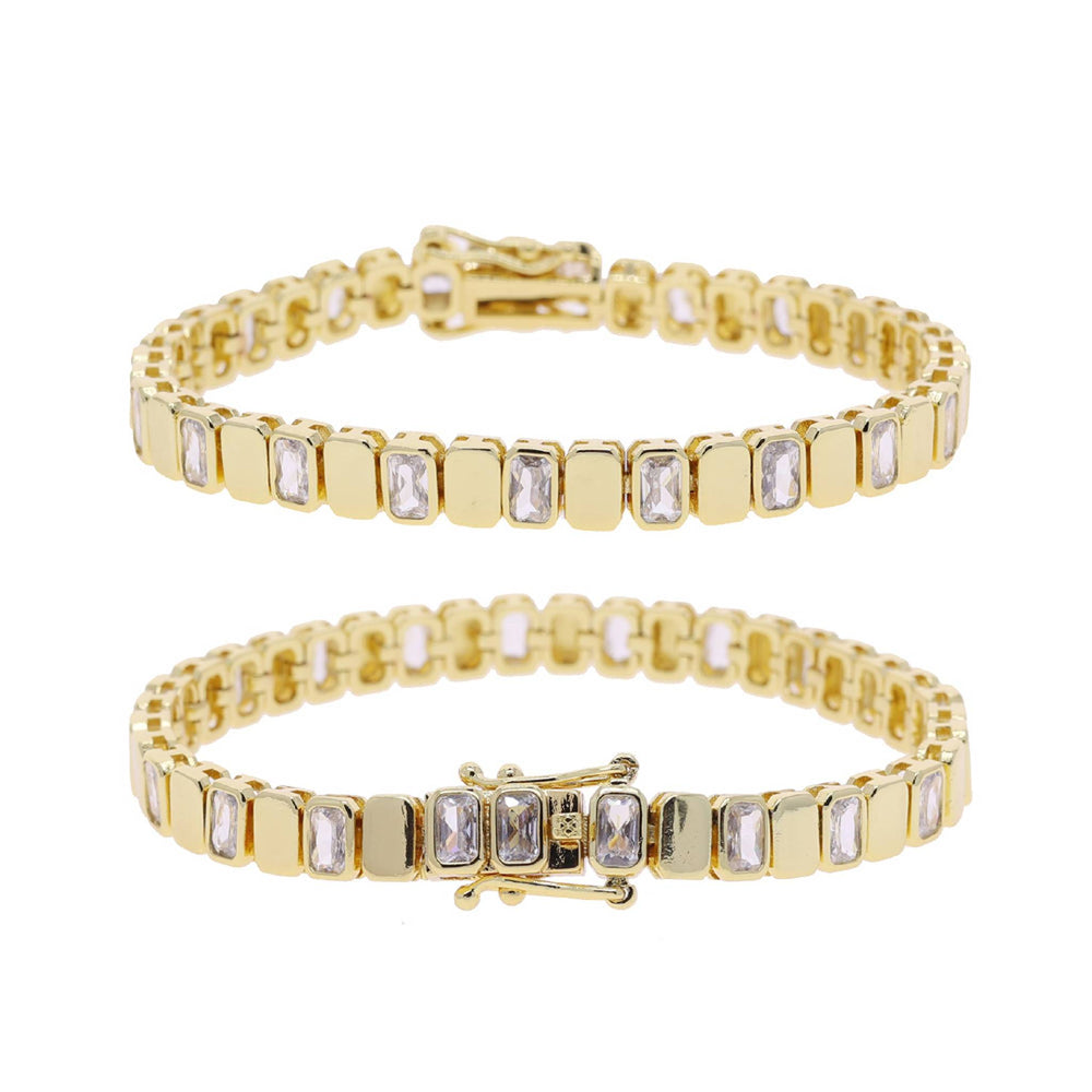 Baguette Bezel Bracelet - iceandgold