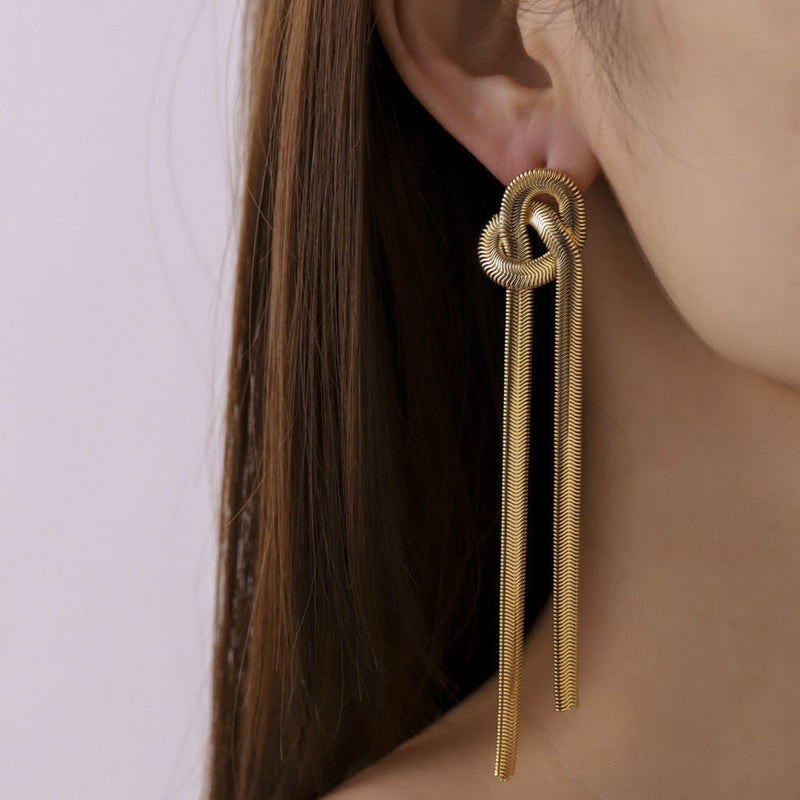 Knot Drop Earrings - iceandgold