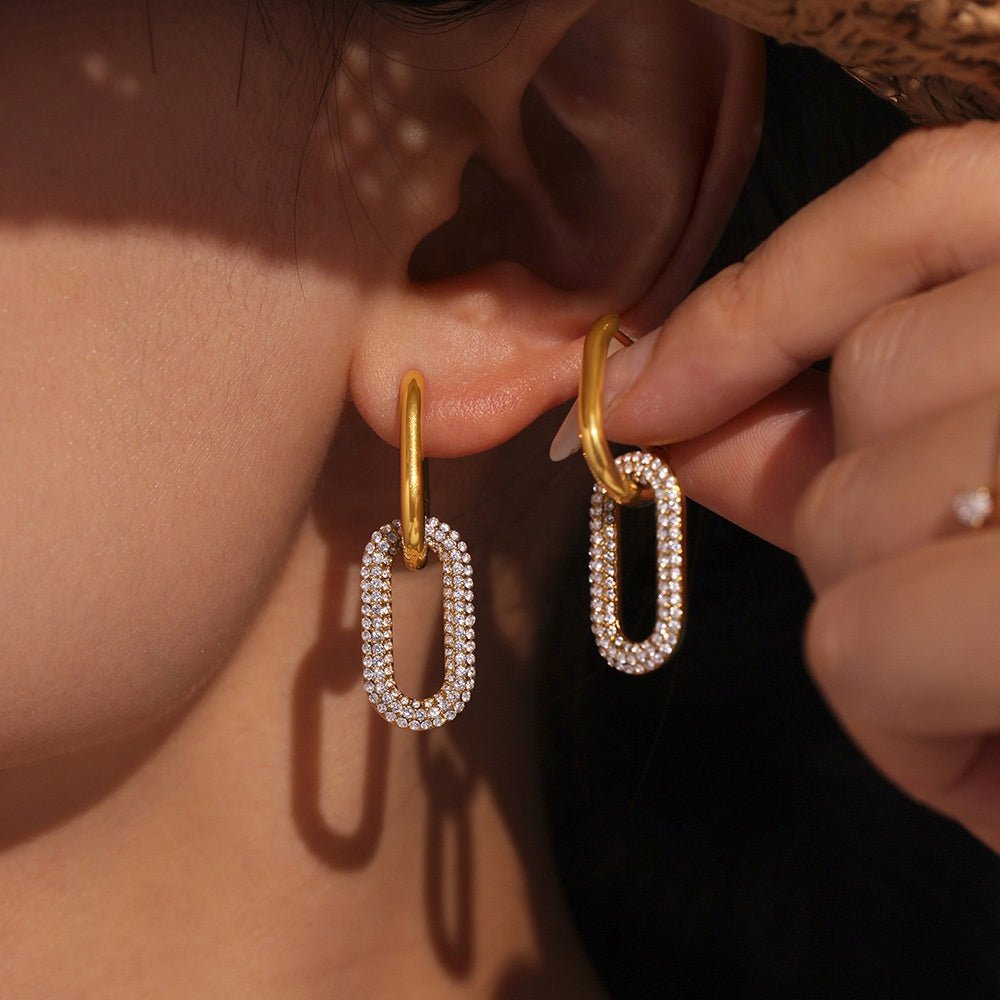 Pave Double Huggies Earrings - iceandgold