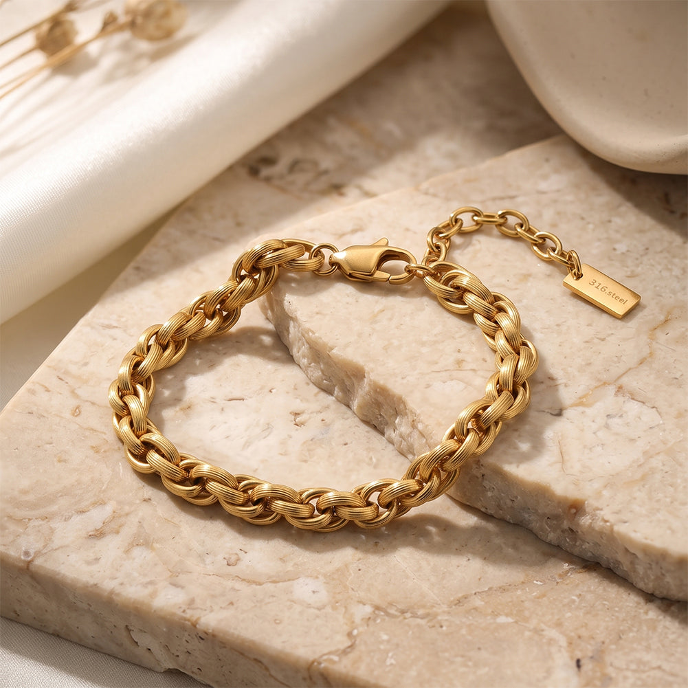 Men’s Woven Gold Link Bracelet