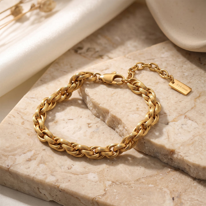 Men’s Woven Gold Link Bracelet