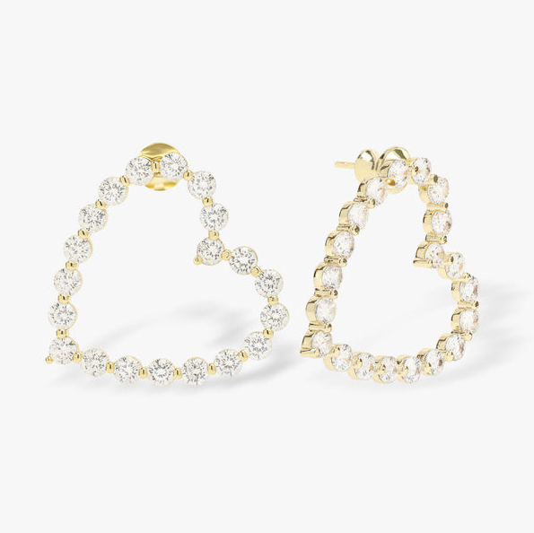 Pave Heart Earrings