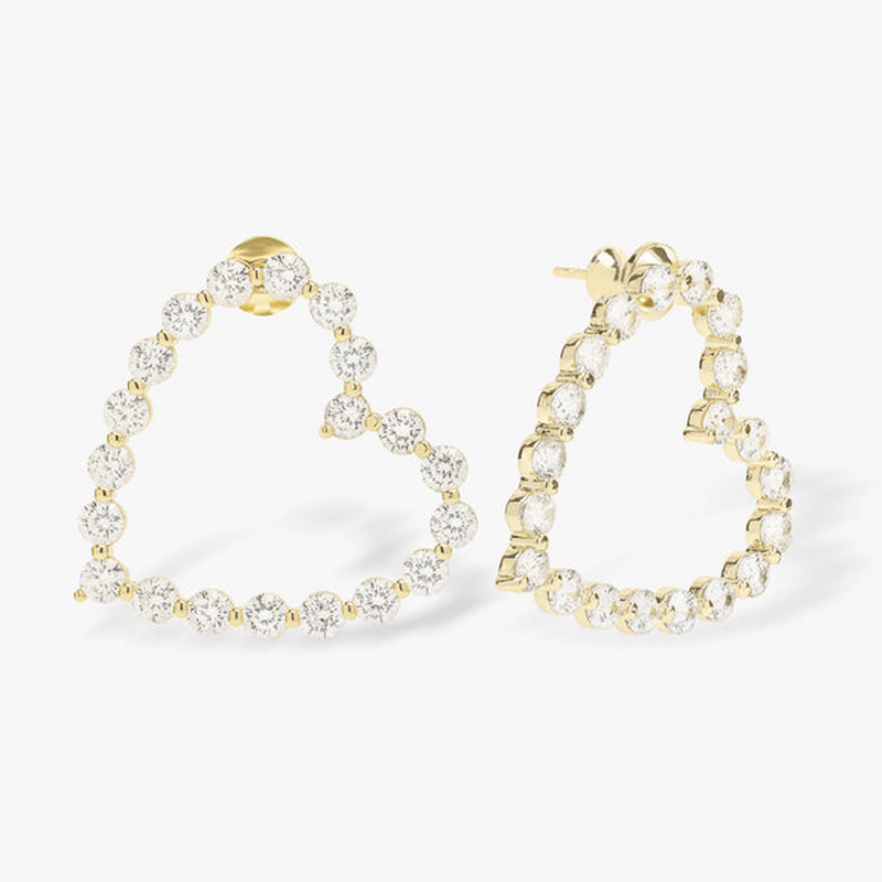 Pave Heart Earrings - iceandgold