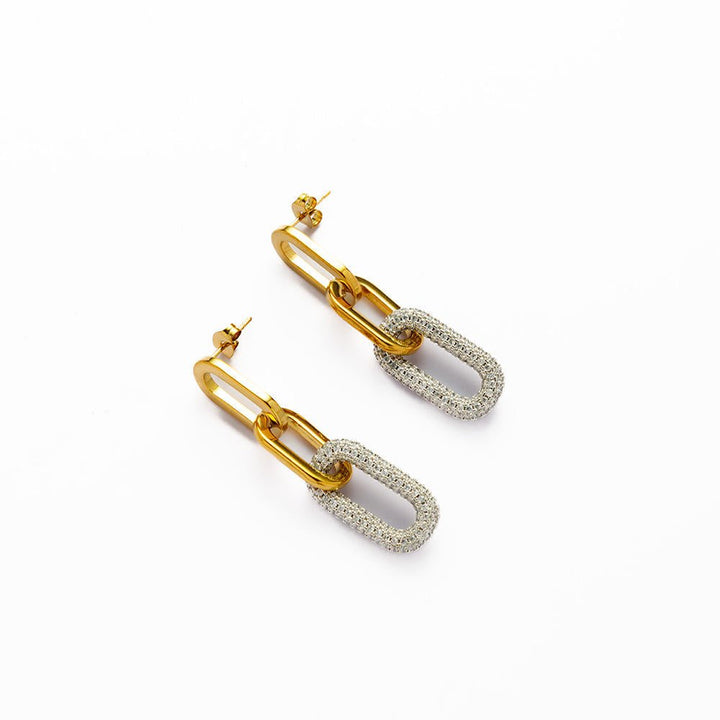 Mixed Metal Link Earrings - iceandgold