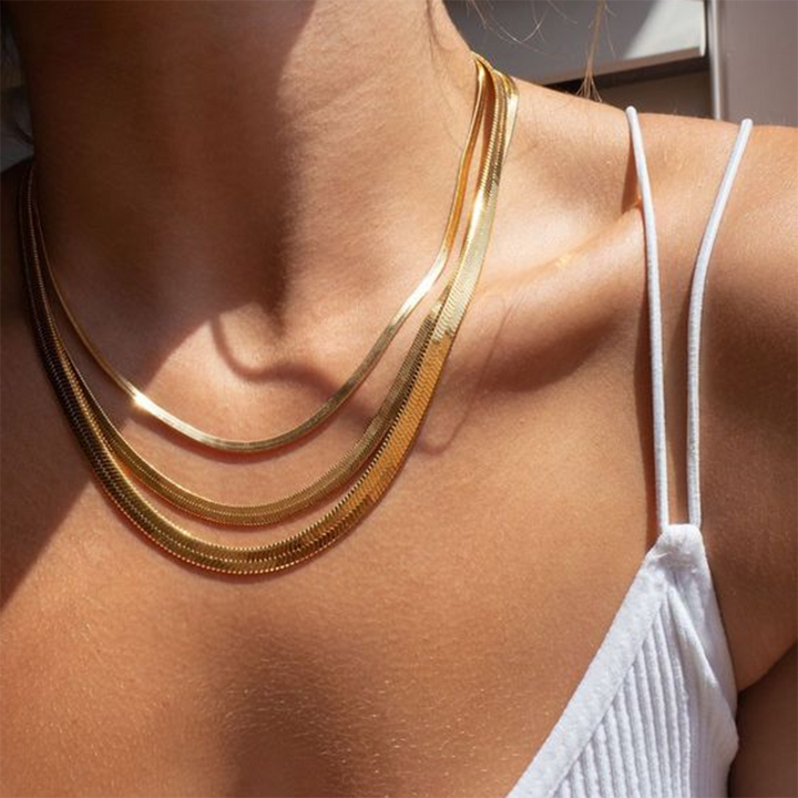 Gold Herringbone Chain