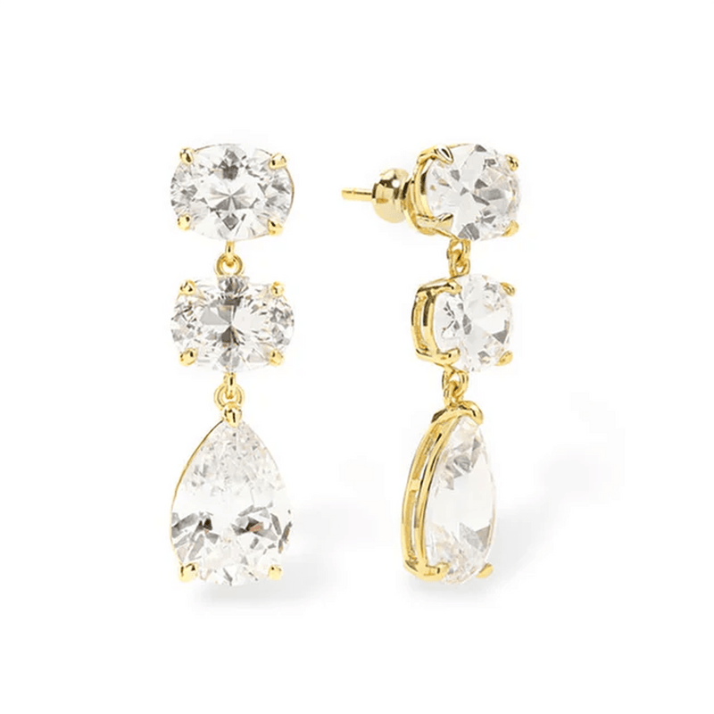 Oval Teardrop Dangle Earrings - iceandgold
