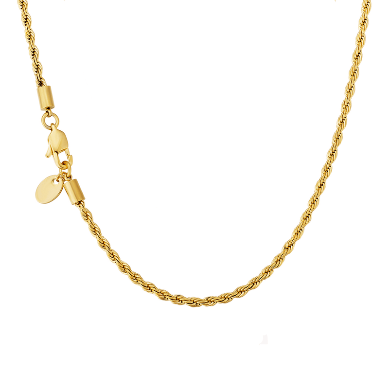 3mm Gold Rope Chain - iceandgold