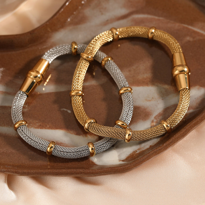 White Gold Mesh Magnetic Bracelet