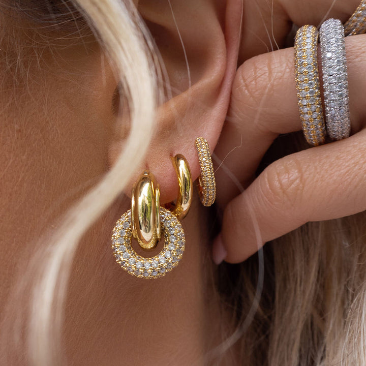 Loop Pave Earrings