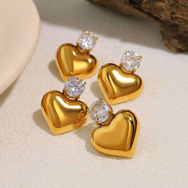 Studded Heart Earrings