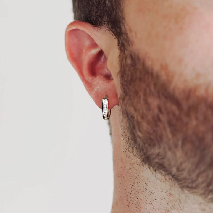 Gold Iced Out Mini Hoop Earrings