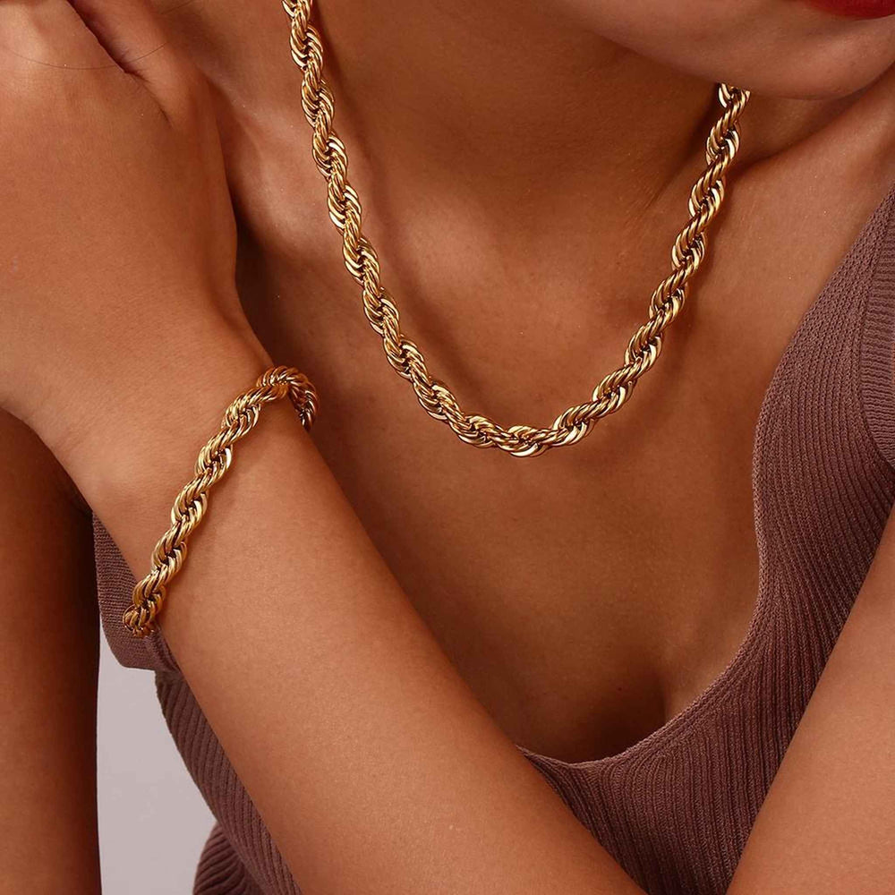 6mm Rope Chain & Bracelet Set - iceandgold