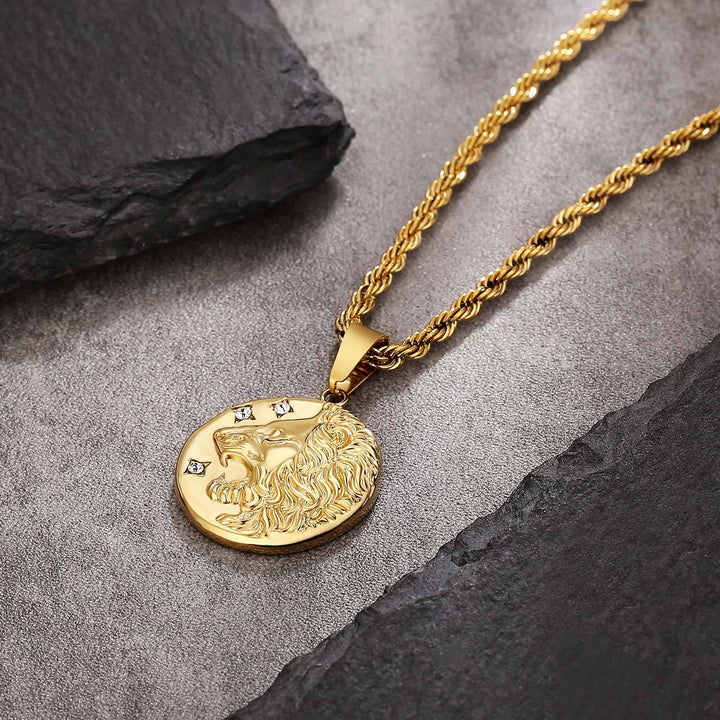 Gold Lion Coin Pendant (Mini Pendant)