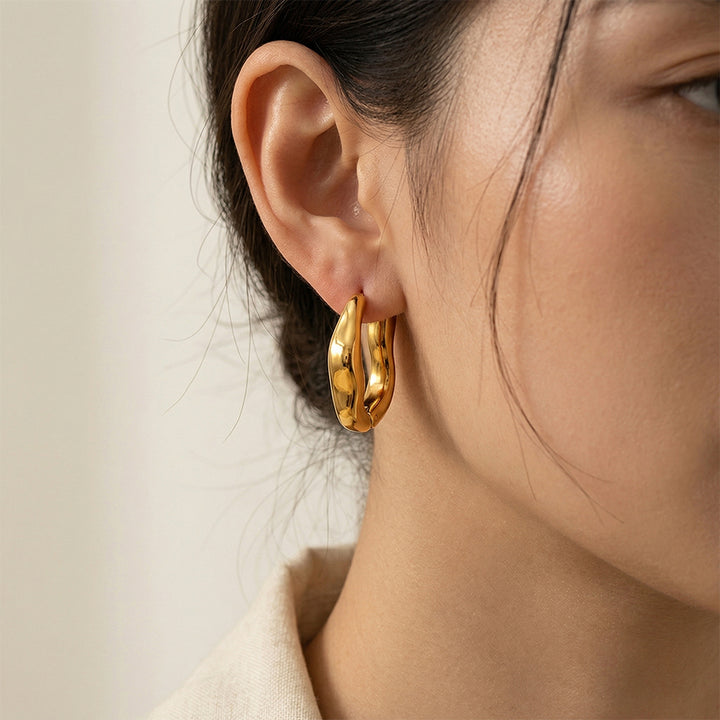 Wave Hoop Earrings