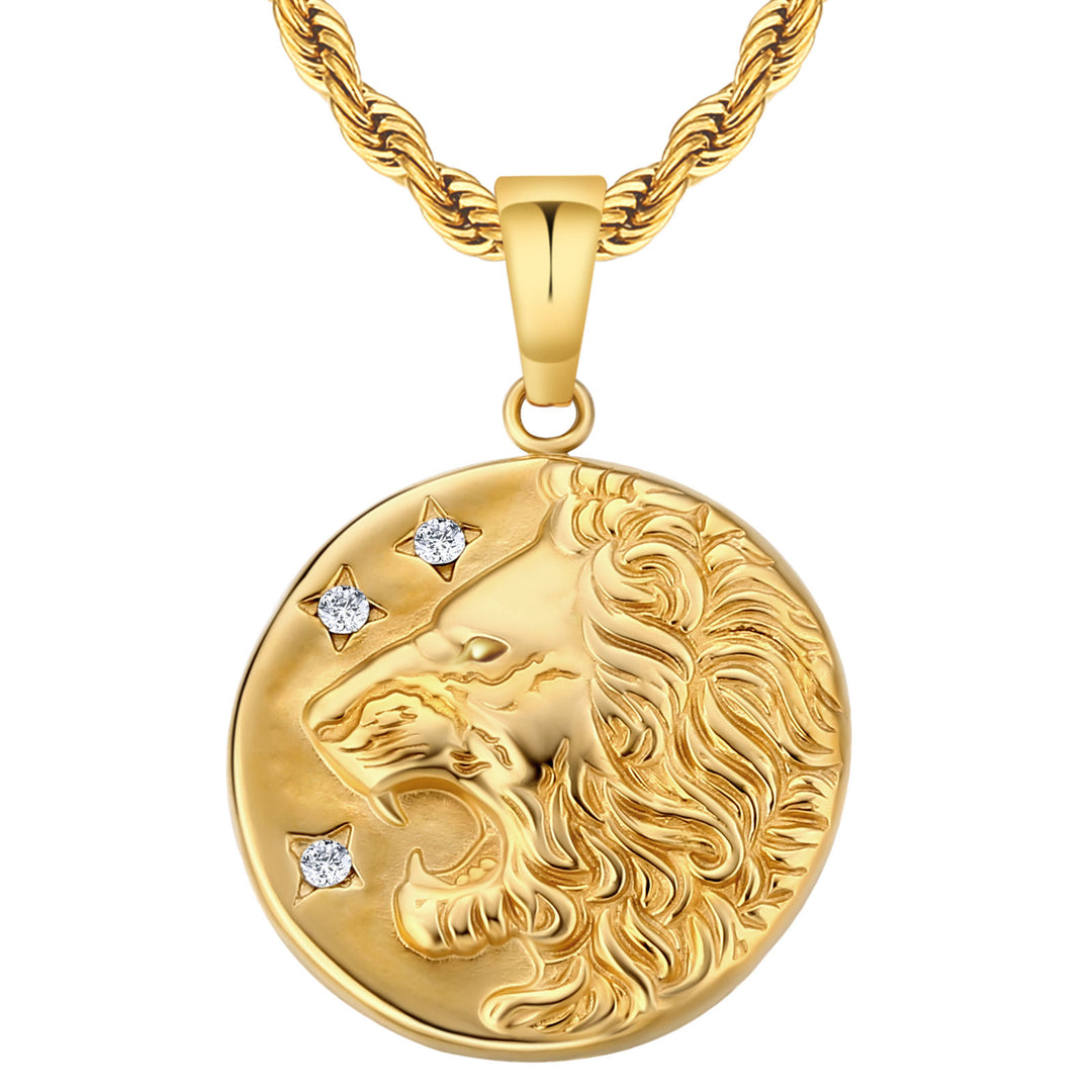 Gold Lion Coin Pendant (Mini Pendant)