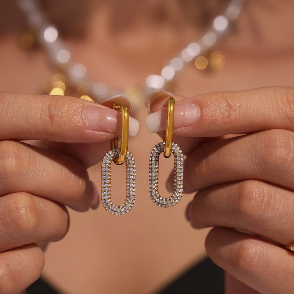 Pave Double Huggies Earrings - iceandgold
