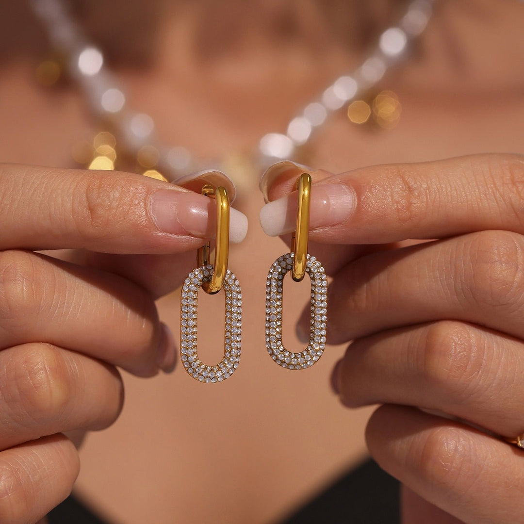 Pave Double Huggies Earrings - iceandgold