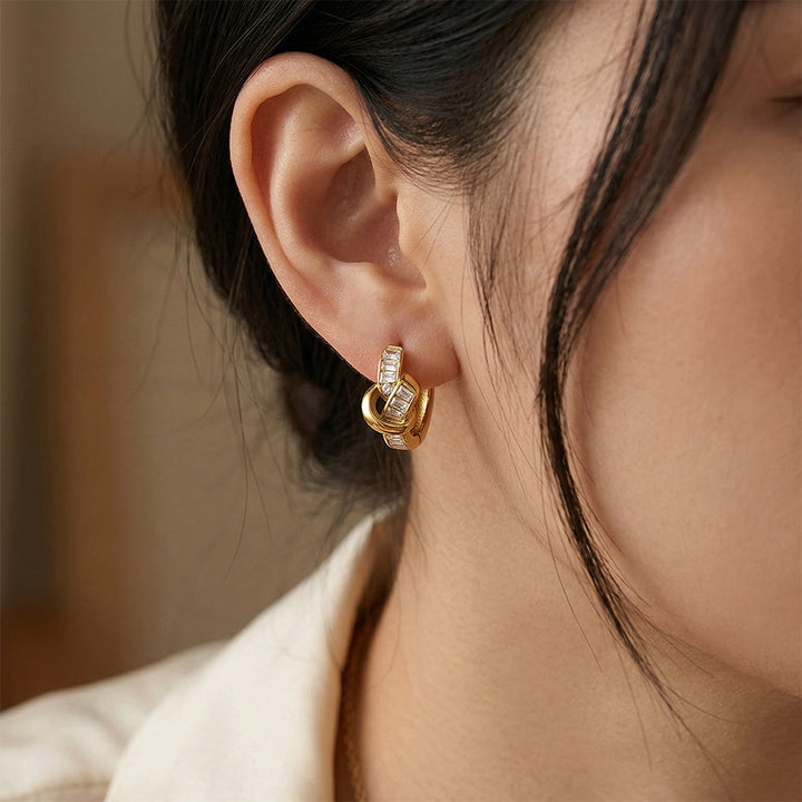 Knot Hoop Mini Earrings