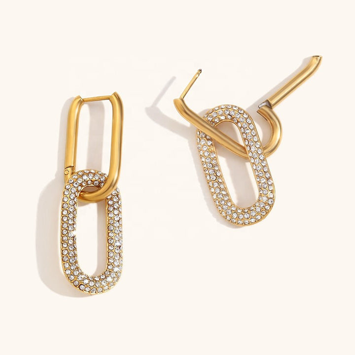 Pave Double Huggies Earrings - iceandgold