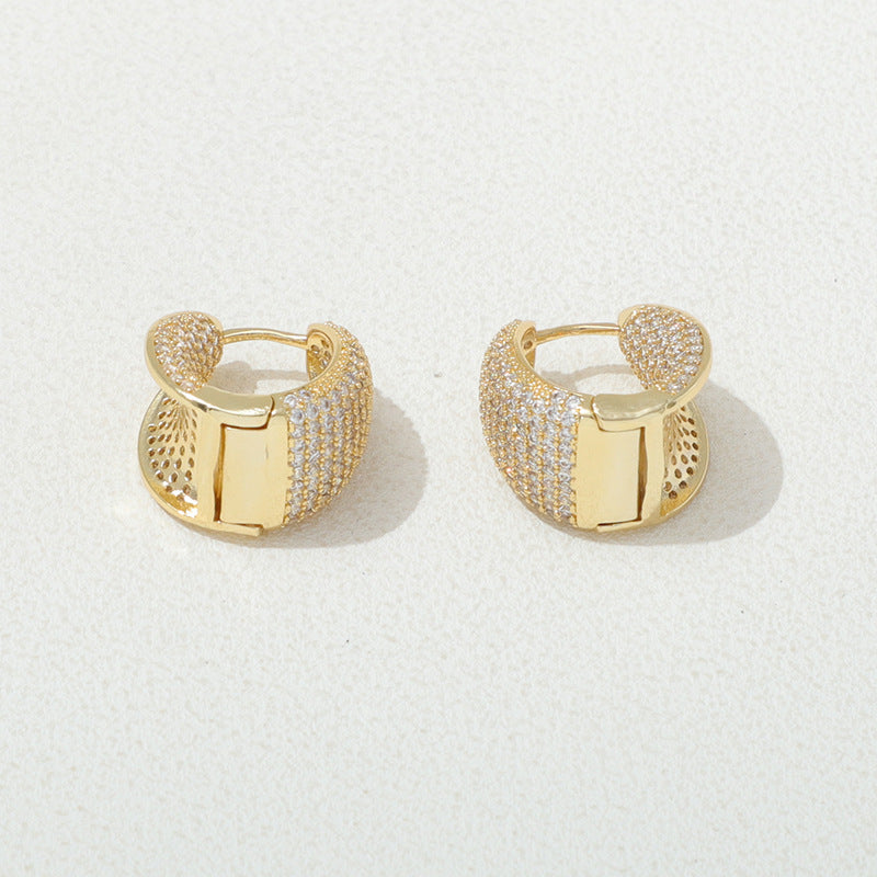 Ice & Gold Huggie Hoop Earrings