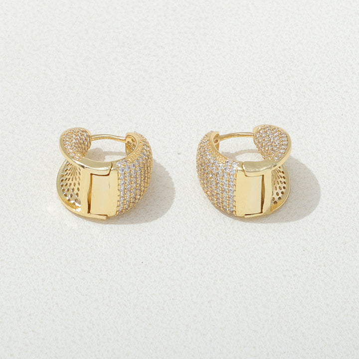 Ice & Gold Huggie Hoop Earrings