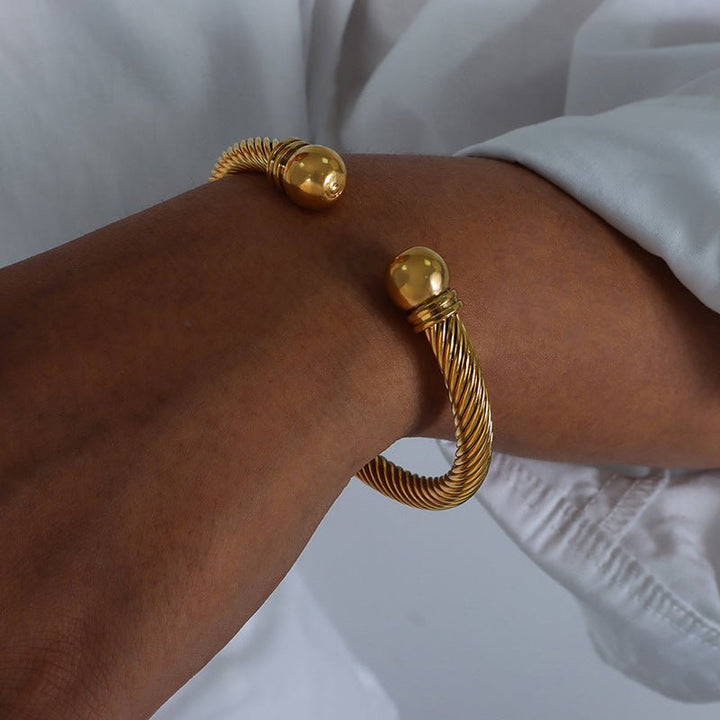 Gold Twine Cuff Stack of 3 - iceandgold