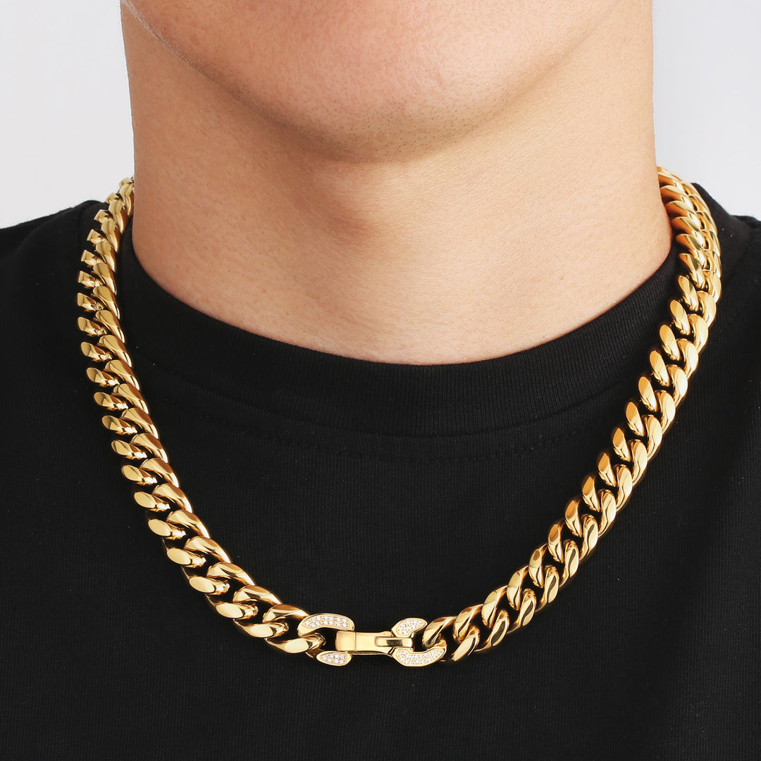 18k Gold Filled 12mm Miami Cuban Link Chain