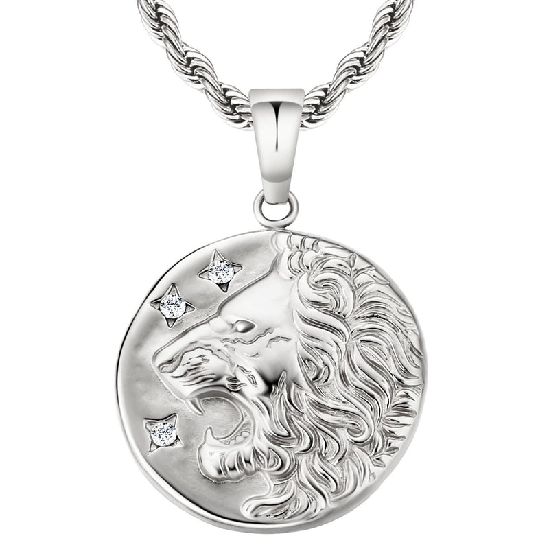 Silver Lion Coin Pendant (Mini Pendant) - iceandgold