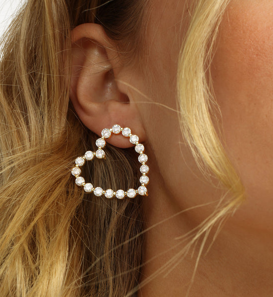 Pave Heart Earrings