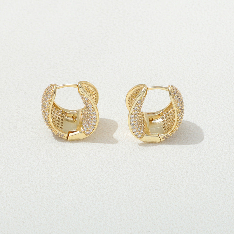 Ice & Gold Huggie Hoop Earrings
