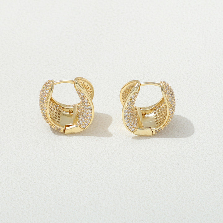 Ice & Gold Huggie Hoop Earrings