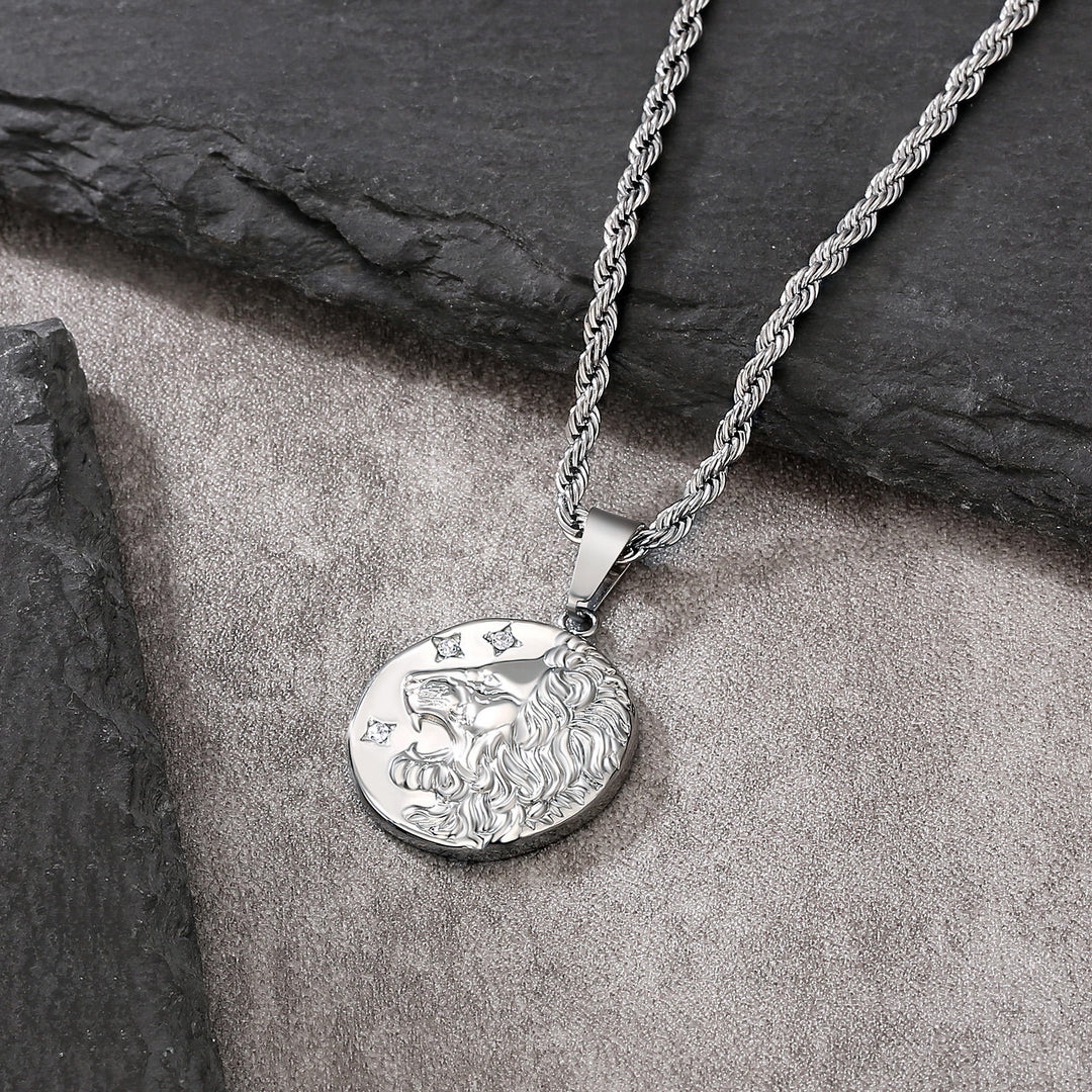 Silver Lion Coin Pendant (Mini Pendant)