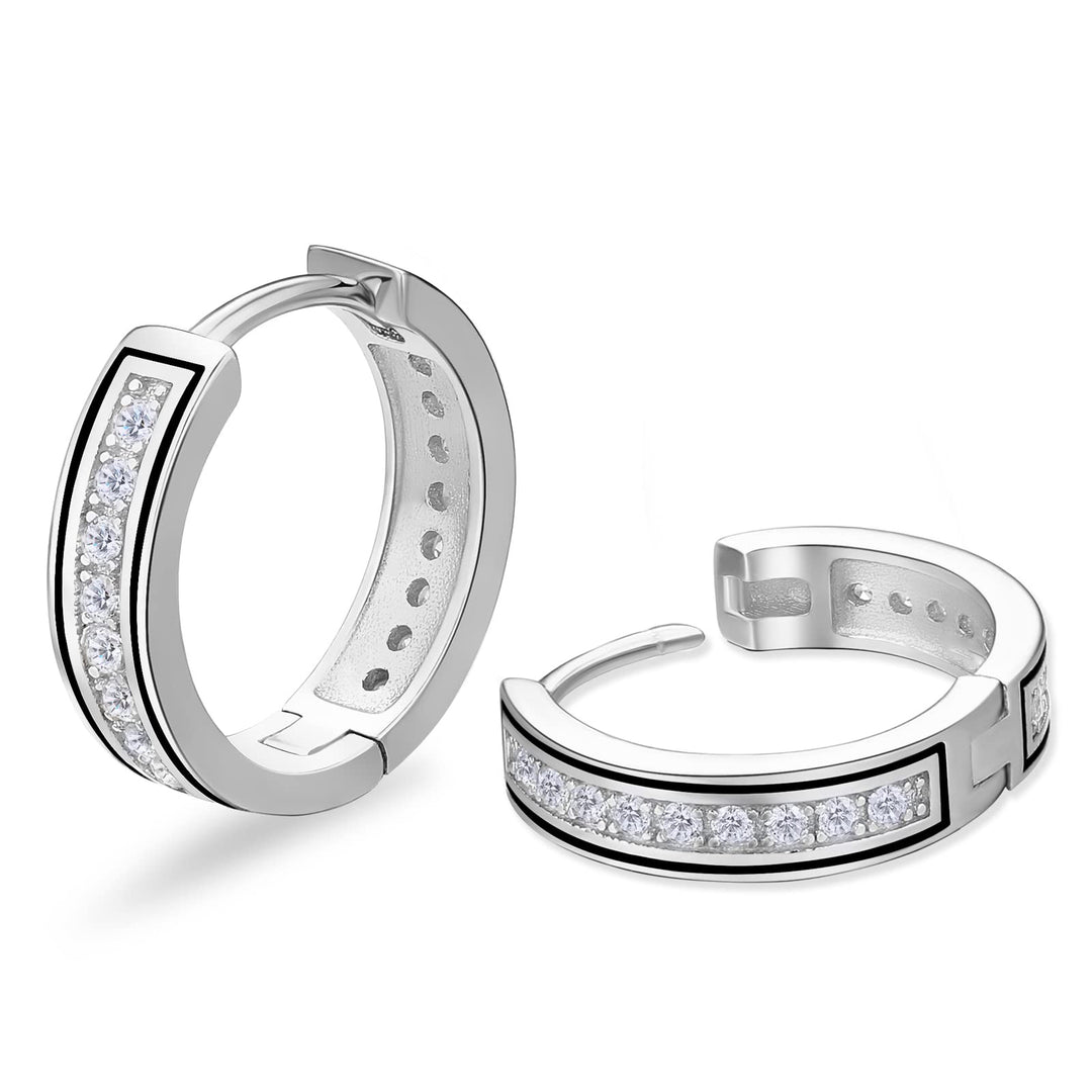 White Gold Iced Out Mini Hoop Earrings