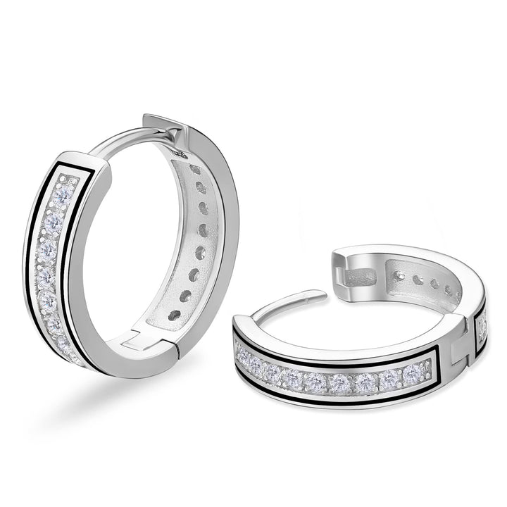White Gold Iced Out Mini Hoop Earrings
