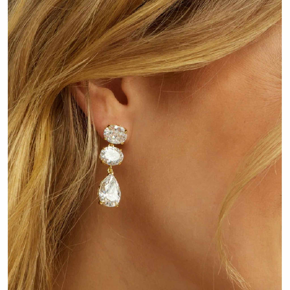 Oval Teardrop Dangle Earrings - iceandgold