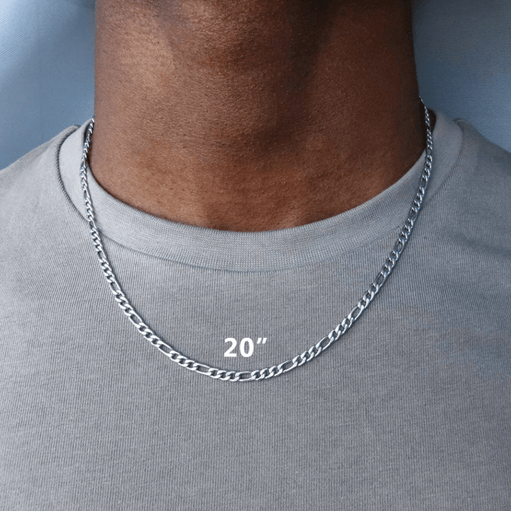 5mm White Gold Figaro Chain - iceandgold